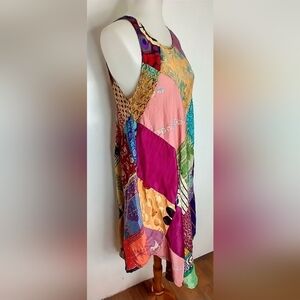 PATCHWORK RAYON DRESS
